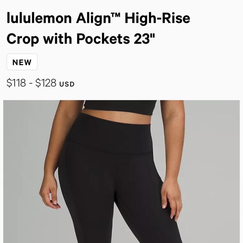 Lululemon align HR crop “23 leggings